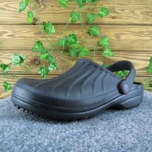 Safe T Step‎ Women Clog Shoes Black Synthetic Slip On Size 9 Medium